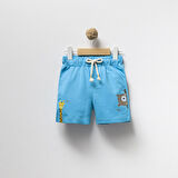 Erkek Çocuk Pamuklu Penye Baskılı Beli Lastikli Günlük Şort