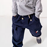 Erkek Çocuk Kargo Cepli Paçası Beli Lastikli 2ip Eşofman Altı %100 Pamuklu