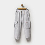 Erkek Çocuk Kargo Cepli Paçası Beli Lastikli 2ip Eşofman Altı %100 Pamuklu