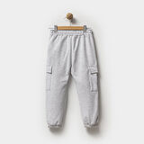 Erkek Çocuk Kargo Cepli Paçası Beli Lastikli 2ip Eşofman Altı %100 Pamuklu