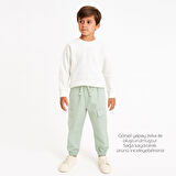 Erkek Çocuk Kargo Cepli Paçası Beli Lastikli Jogger Pantolon