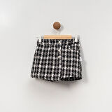 Ekose Tuvit Kumaş Çocuk Şort Etek %100 Pamuk