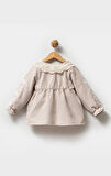 Keten Karışımlı Kız Bebek Uzun Kollu Elbise
