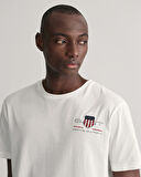 GANT Erkek Beyaz Regular Fit Bisiklet Yaka Logolu T-shirt