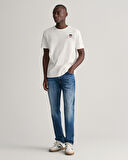 GANT Erkek Beyaz Regular Fit Bisiklet Yaka Logolu T-shirt