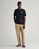 GANT Erkek Siyah Regular Fit Bisiklet Yaka Logolu T-shirt