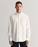 GANT Erkek Beyaz Regular Fit Düğmeli Yaka Oxford Gömlek
