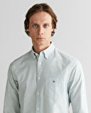 GANT Erkek Yeşil Regular Fit Düğmeli Yaka Çizgili Oxford Gömlek