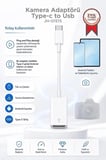 Özel Seri Ofis Kompakt Parça Kamera Adaptörü Type-c to Usb JH01515 Beyaz