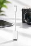 Özel Seri Ofis Kompakt Parça Kamera Adaptörü Type-c to Usb JH01515 Beyaz