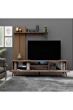 Mezza 1380 TERRA 180 CM (AHŞAP AYAKLI) TV ÜNİTESİ HAT - KAPLAN