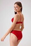 Kadın Kırmızı 4560 Balenli Desteksiz Sütyen Takım