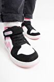 mnpc Unisex Çocuk Siyah-Pembe Hakiki Deri Anatomik Sneakers Bot