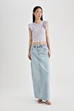 DeFacto Slim Fit Dar Kesim Bisiklet Yaka Fitilli Kaşkorse Kısa Kollu Tişört X5562AZ24SPPR242