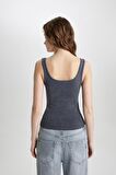 DeFacto Slim Fit Dar Kesim U Yaka Ribana Yıkamalı Soluk Efektli Basic Atlet C2621AX24SPAR191
