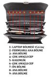 Case Club Dosya Evrak El Çantası Kilit Mekanizmalı 15,6 Inç Laptop Bölmeli Omuz Askılı A4 Uyumlu