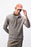 DeFacto Comfort Regular Fit Rahat Kalıp Fermuarlı Dik Yaka Basic Düz Sweatshirt X7405AZ25SPKH510