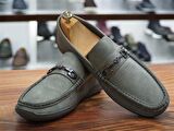GRİ SÜET HAKİKİ DERİ ERKEK LOAFER AYAKKABI