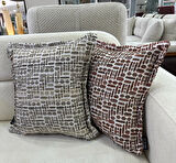 NİVEMESHOME ELYAF DOLGULU KIRLENT 45X45 LİSA 03 VİZON