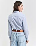 GANT Kadın Mavi Slim Fit Klasik Yaka Oxford Gömlek