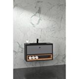 Espero 80 Cm Siyah Lavabolu Alt Modül