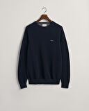 GANT Erkek Lacivert Regular Fit Bisiklet Yaka Kazak