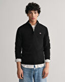 GANT Erkek Siyah Regular Fit Yarım Fermuarlı Yün Kazak