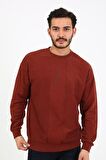 Fıve Pocket Erkek Bisiklet Yaka Sweatshırt - Bordo