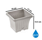 Omnipazar SO-OB00 Dekoratif Ova Balkon Saksı 2.2 Litre No 0 Kirli Beyaz (113)