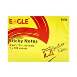Eagle 75x100 mm Neon Renk Yapışkanlı Not Kağıdı 100 Yaprak (657N) Sarı