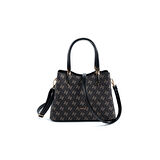 Silver Polo  Kadın Omuz Çantası 1205-48158 SILVER POLO Kadın ÇANTASI M178 FÜME-MAT SİYAH