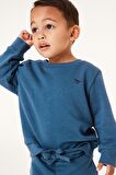 % 100 Pamuklu Mid Blue Sweatshirt Jogger Alt Üst Takım