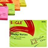 Eagle 75x100 mm Neon Renk Sticky Yapışkanlı Not Kağıdı 100 Yaprak (657N) 4 Adet