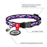 Collar QR Pasaportlu Kedi Boyun Tasması 20-30 Cm 10 MM "Purple Camo"