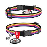 Collar QR Pasaportlu Kedi Boyun Tasması 20-30 Cm 10 MM "Line"