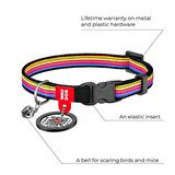 Collar QR Pasaportlu Kedi Boyun Tasması 20-30 Cm 10 MM "Line"