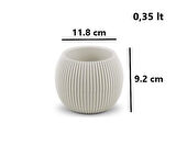 Omnipazar KRS Mercan Dekoratif Sukulent Kaktüs Plastik Saksı Takımı 3'lü Set Bej