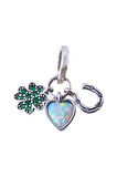 Yonca, Kalp ve At Nalı Kız Kardeşlik (Sisterhood) Charm | 925 Ayar Gümüş