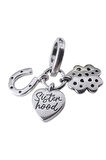 Yonca, Kalp ve At Nalı Kız Kardeşlik (Sisterhood) Charm | 925 Ayar Gümüş