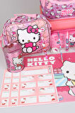 TEK BÖLMELİ KÜÇÜK BOY 32 CM HELLO KITTY ANAOKUL,BESLENME VE KALEM ÇANTASI İLE BESLENME KABI,MATARA KIRTASİYE OKUL SETİ