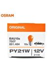 7507 Py21w 12v 21w 93 Sinyal Sarı Turuncu Amber 10 Adet