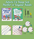 Harfleri | Sayıları ve Çizmeyi Öğreten Oluklu (Kabartmalı) 3’lü Kitap Seti | Sihirli Yazı Defterleri