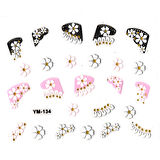 Tırnak Sticker, Tırnak Süsleme, Nail Art (ym-134) - 6X5 cm - Sıralı Papatya
