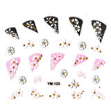 Tırnak Sticker, Tırnak Süsleme, Nail Art (ym-123) - 6X5 cm - Papatya Pembe Çiçek