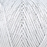 Loren Soft Star Makrome İpi Gümüş Simli Beyaz RM10