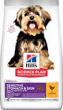 Hill's  Hassas Mide & Deri Yetişkin Küçük ve Mini Irk Tavuklu Köpek Maması 1.5 kg