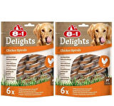 8in1 Delights Chicken Spirals Tavuklu Burgu Köpek Ödülü 60gr. x 2 Adet