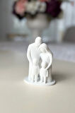 Aşk ve Birlik Temalı Aile Heykeli - Dekoratif Anneler Günü Babalar Günü Hediyesi (10x7 cm)