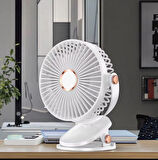 Yüksek Performanslı Pratik Taşınabilir Şarjlı Işıklı 5 Kademeli Masaüstü Fan VNT-02
