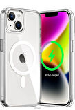 iPhone 13 için Kılıf Kamera Korumalı Magsafe Wireless Şarj Özellikli Şeffaf Kılıf